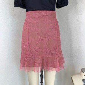 For Love & Lemons Bianca Lace Mini Ruffle Skirt